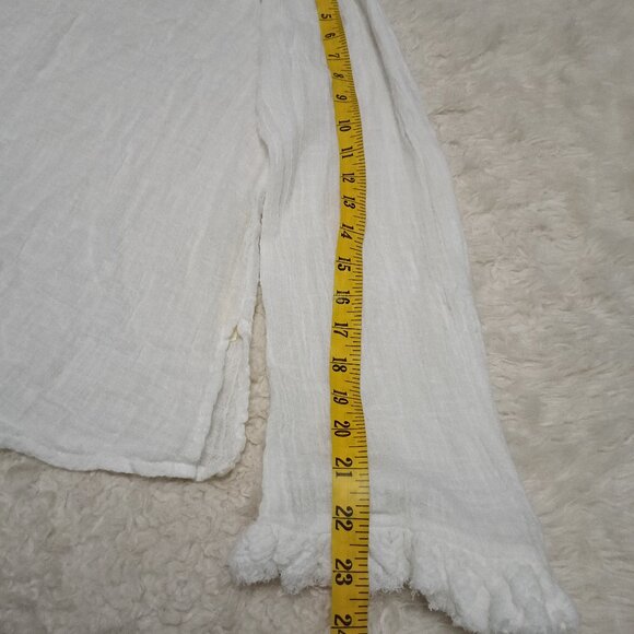 Free People FP ONE Women's White Long Sleeve Blouses Top Size S - Picture 6 of 9